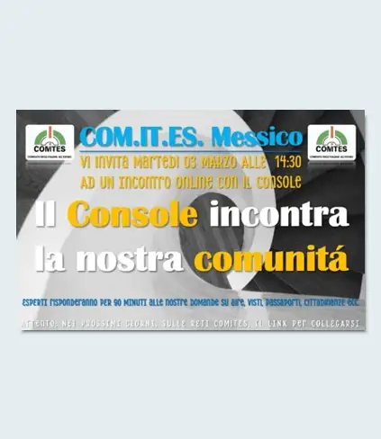 Messico, il Comites invita a dialogare con il console / Immagine: Comites Messico