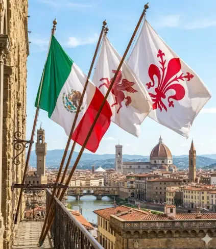 A Firenze incontri istituzionali dell'ambasciatore del Messico Genaro Lozano / Immagini generate dall'IA (Gemini)