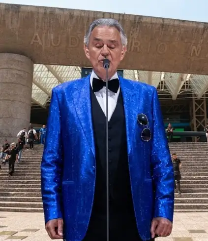 Città del Messico, Andrea Bocelli al concerto per i Mondiali di calcio / Immagine: El Financiero/Cuartoscuro